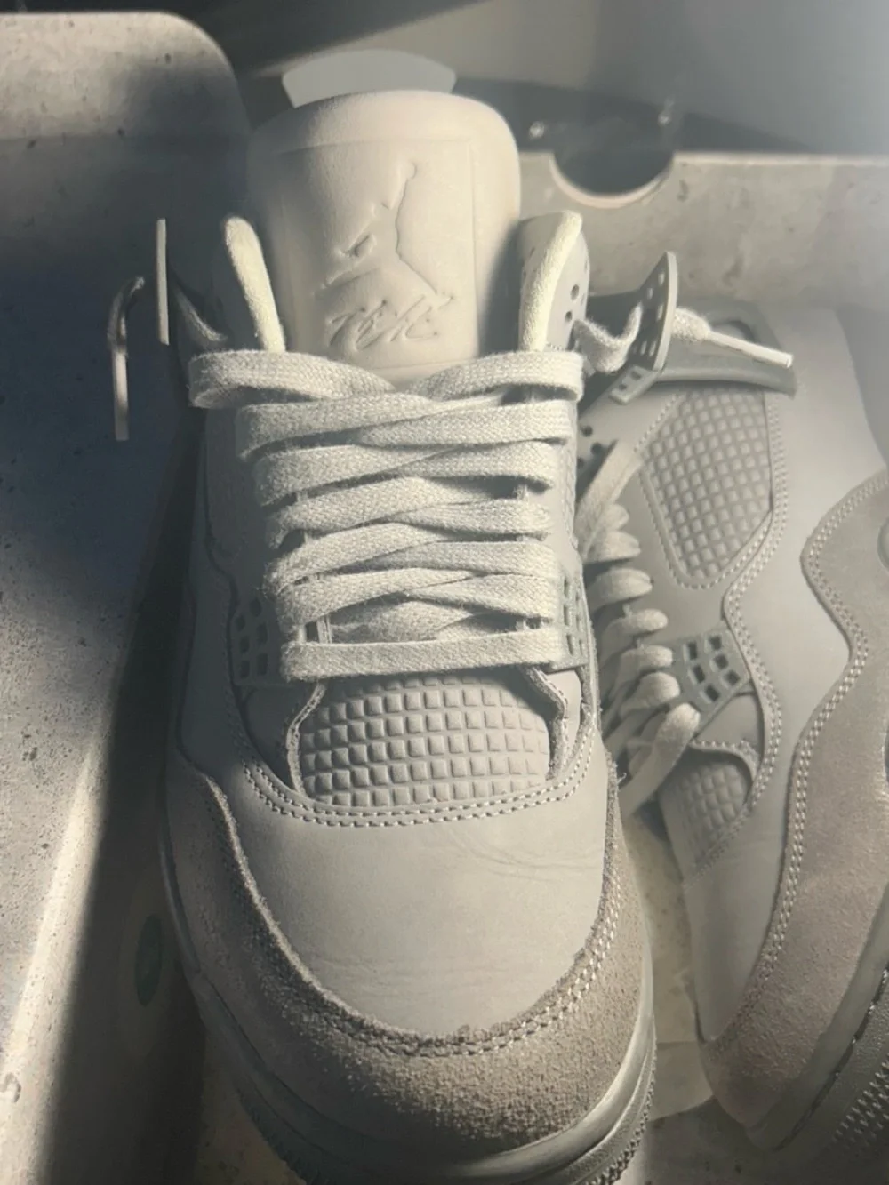 Jordan Gray Suede Interior Sneaker Detail